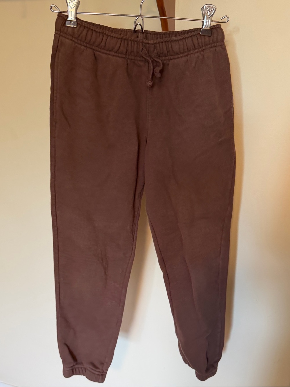 Kids Brown fleece Drawstring Jogger Pants